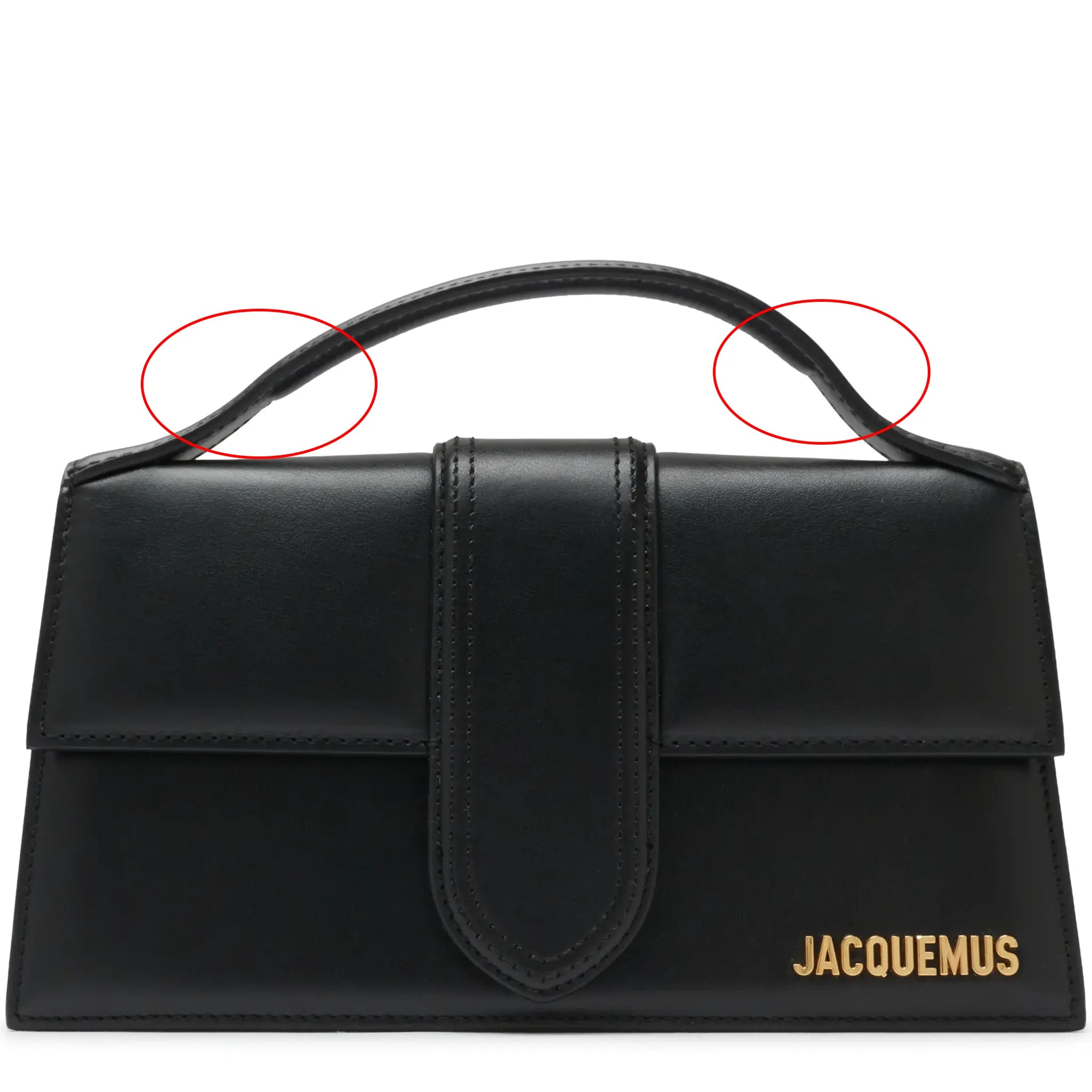 Front View of Jacquemus Large Bambino Black Crossbody Bag (Minor Leather Creased) 213BA07-213 300990